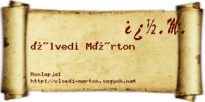 Ölvedi Márton névjegykártya
