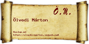 Ölvedi Márton névjegykártya